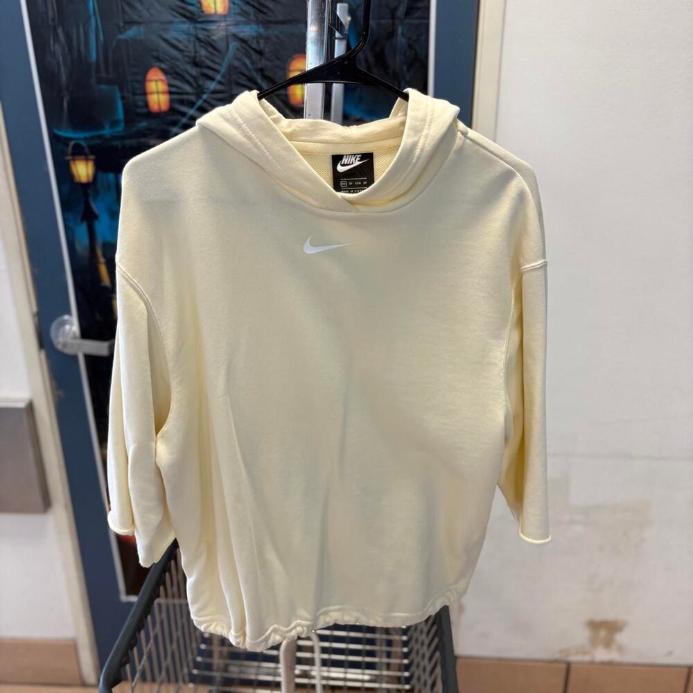 Nike cream hoodie with white